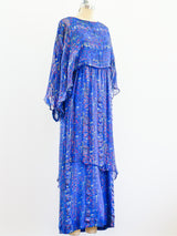 Cherry Blossom Print Silk Chiffon Dress Dress arcadeshops.com