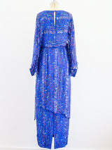 Cherry Blossom Print Silk Chiffon Dress Dress arcadeshops.com