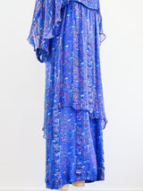 Cherry Blossom Print Silk Chiffon Dress Dress arcadeshops.com