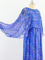 Cherry Blossom Print Silk Chiffon Dress Dress arcadeshops.com