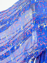 Cherry Blossom Print Silk Chiffon Dress Dress arcadeshops.com