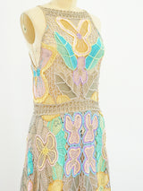 Pastel Pieced Hand Crocheted Sleeveless Dress Dress arcadeshops.com
