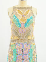 Pastel Pieced Hand Crocheted Sleeveless Dress Dress arcadeshops.com