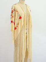 Silk Piano Shawl Duster With Fringe Dress arcadeshops.com