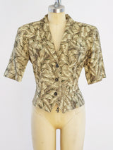 Gucci Palm Print Short Sleeved Jacket Jacket arcadeshops.com