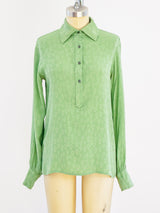 Valentino Logo Jacquard Blouse Top arcadeshops.com