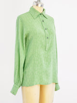 Valentino Logo Jacquard Blouse Top arcadeshops.com