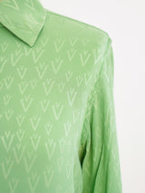 Valentino Logo Jacquard Blouse Top arcadeshops.com