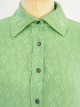 Valentino Logo Jacquard Blouse Top arcadeshops.com