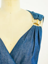 Galanos Denim Dress With Hook Hardware Dress arcadeshops.com