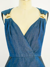 Galanos Denim Dress With Hook Hardware Dress arcadeshops.com
