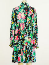 Ungaro Floral Baby Doll Dress With Pussy Bow Dress arcadeshops.com
