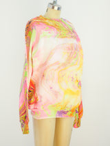 Marble Printed Sweatshirt T-shirt arcadeshops.com