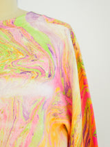 Marble Printed Sweatshirt T-shirt arcadeshops.com