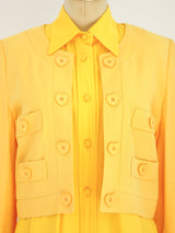 1990s Yellow Shirt With Attached Jacket Top arcadeshops.com