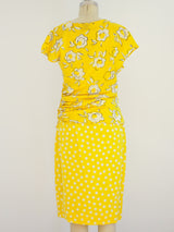 Ungaro Yellow Floral And Polka Dot Ensemble Suit arcadeshops.com