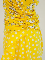 Ungaro Yellow Floral And Polka Dot Ensemble Suit arcadeshops.com