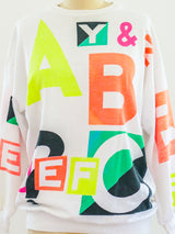Neon Alphabet Graphic Sweatshirt T-shirt arcadeshops.com