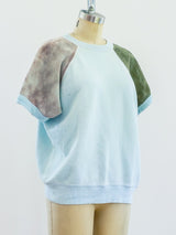 1960s Handpainted Colorblock Short Sleeved Sweatshirt T-shirt arcadeshops.com