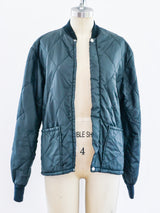 Quilted Black Bomber Jacket Jacket arcadeshops.com