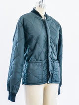 Quilted Black Bomber Jacket Jacket arcadeshops.com