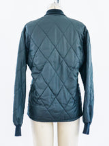 Quilted Black Bomber Jacket Jacket arcadeshops.com