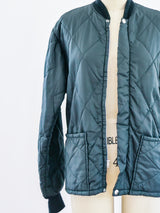 Quilted Black Bomber Jacket Jacket arcadeshops.com