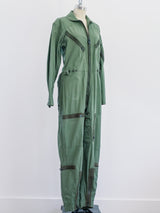 Army Green Zippered Flight Suit Jumpsuit arcadeshops.com