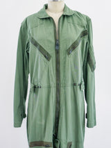 Army Green Zippered Flight Suit Jumpsuit arcadeshops.com