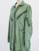 Army Green Zippered Flight Suit Jumpsuit arcadeshops.com