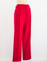 Red Wool Crepe Pants Bottom arcadeshops.com