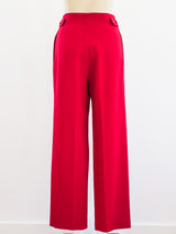 Red Wool Crepe Pants Bottom arcadeshops.com