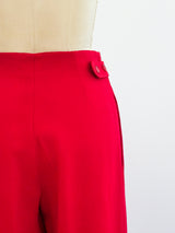 Red Wool Crepe Pants Bottom arcadeshops.com