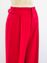 Red Wool Crepe Pants Bottom arcadeshops.com