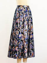 Floral Lurex Pleated Skirt Skirt arcadeshops.com