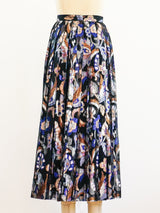 Floral Lurex Pleated Skirt Skirt arcadeshops.com