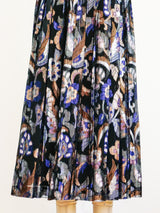 Floral Lurex Pleated Skirt Skirt arcadeshops.com