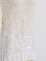 Iridescent Paillette Short Sleeved Sweater Top arcadeshops.com