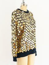 1980's Gold Pailette Sweater Top arcadeshops.com