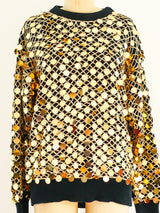 1980's Gold Pailette Sweater Top arcadeshops.com