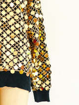1980's Gold Pailette Sweater Top arcadeshops.com