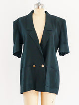 Chanel Linen Short Sleeve Blazer Jacket arcadeshops.com