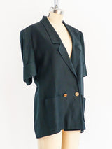 Chanel Linen Short Sleeve Blazer Jacket arcadeshops.com