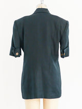 Chanel Linen Short Sleeve Blazer Jacket arcadeshops.com