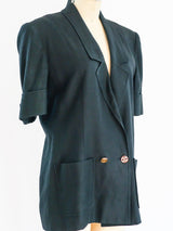 Chanel Linen Short Sleeve Blazer Jacket arcadeshops.com