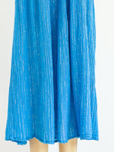 Turquoise Cotton Gauze Pleated Dress Dress arcadeshops.com