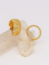 Ribbed Hoop Earrings Accessory arcadeshops.com