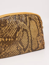Whiting and Davis Snake Print Metal Mesh Clutch Accessory arcadeshops.com