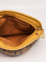 Whiting and Davis Snake Print Metal Mesh Clutch Accessory arcadeshops.com