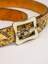 Enamel Tiger Buckle Snakeskin Belt Accessory arcadeshops.com